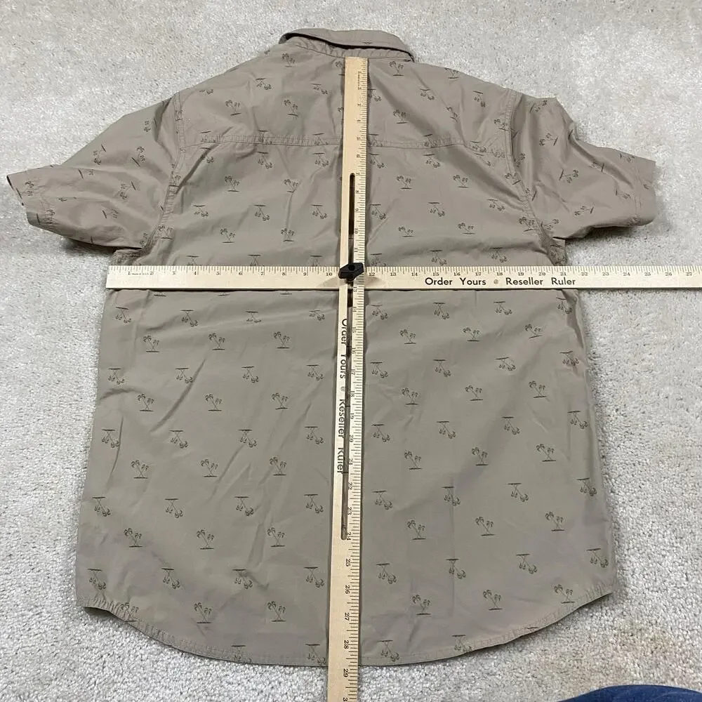 5.11 Tactical Hawaiian Shirt Mens M Beige Graphic Short Sleeve Button Up Palm - Picture 3 of 6